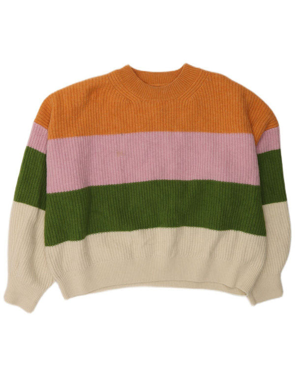 Barbour Womens Crop Boat Neck Pullover Pullover UK 18 XL Mehrfarbig gestreift