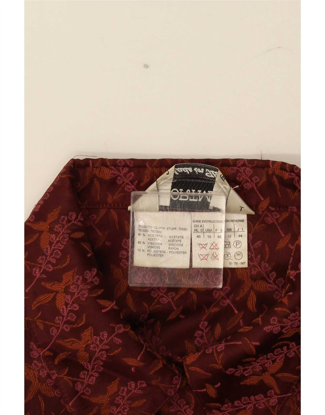 Sportmax Damen-Blazer mit kurzen Ärmeln, UK 12, Mittelbraun mit Blumenmuster