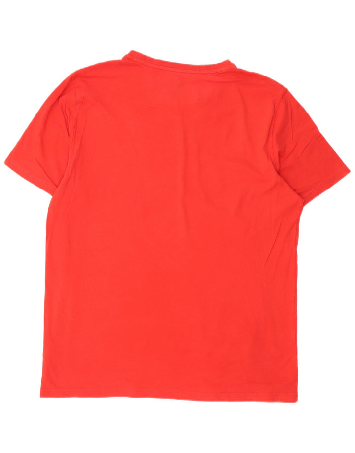 Puma Herren Grafik T-Shirt Top Große rote Baumwolle