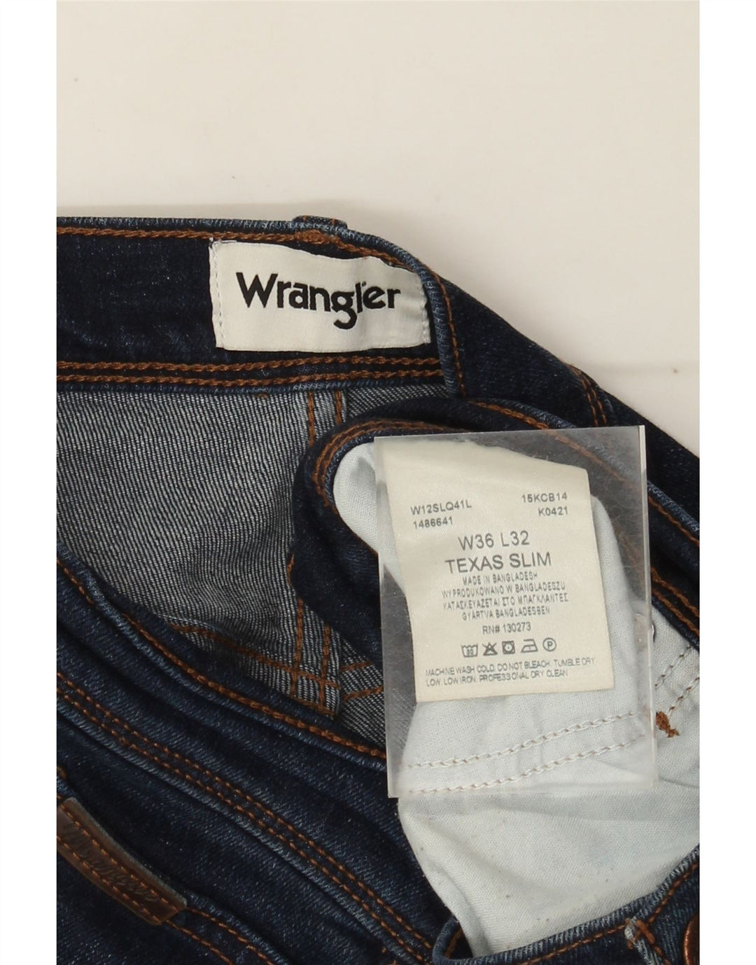 Wrangler Herren Texas Slim Jeans W36 L29 Marineblau Baumwolle