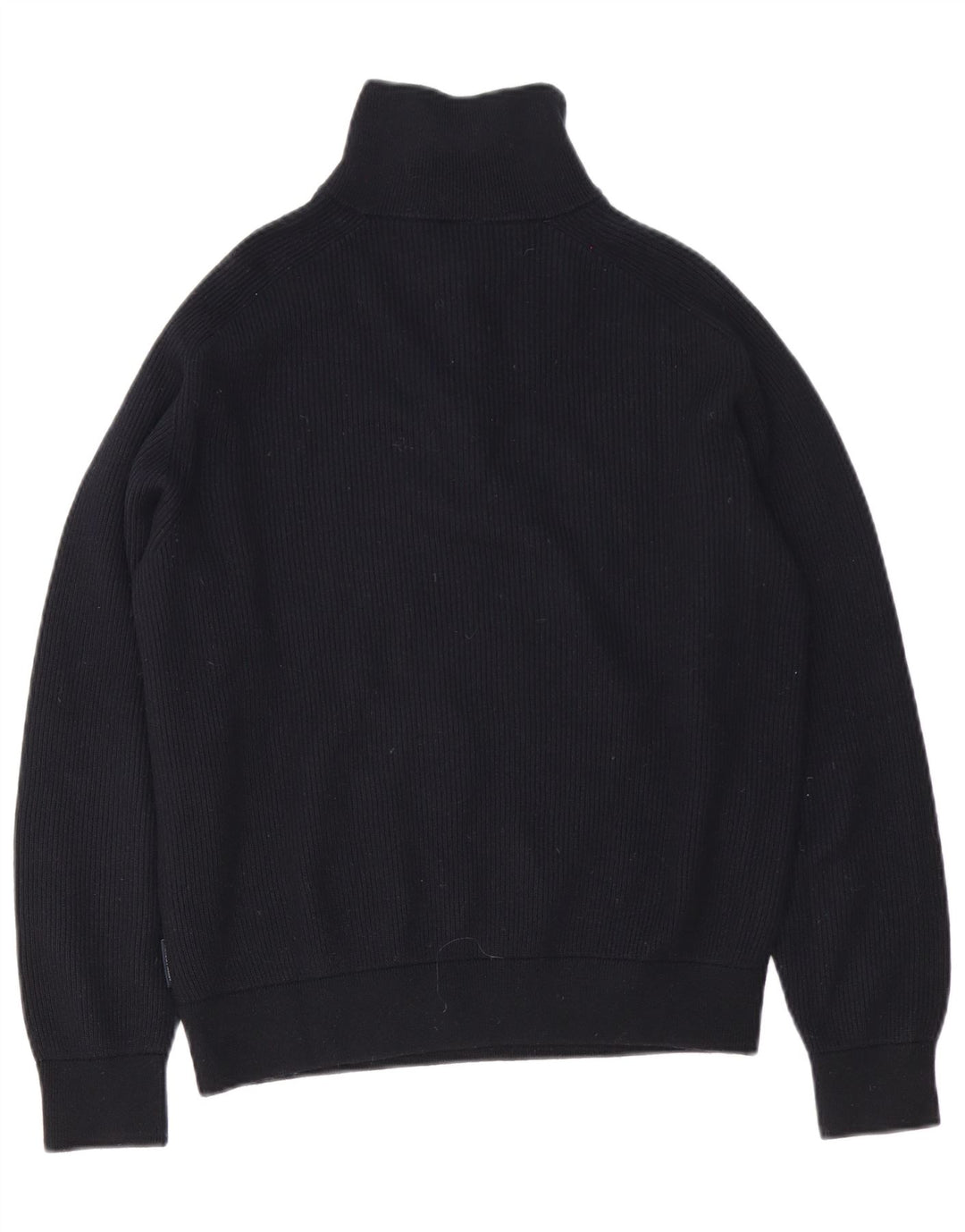 Armani Exchange Herren-Pullover mit Reißverschluss am Hals, groß, aus schwarzer Baumwolle