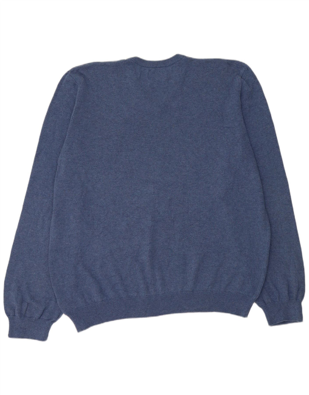 Marks & Spencer Herren-Pullover mit V-Ausschnitt, 2XL, blaue Baumwolle