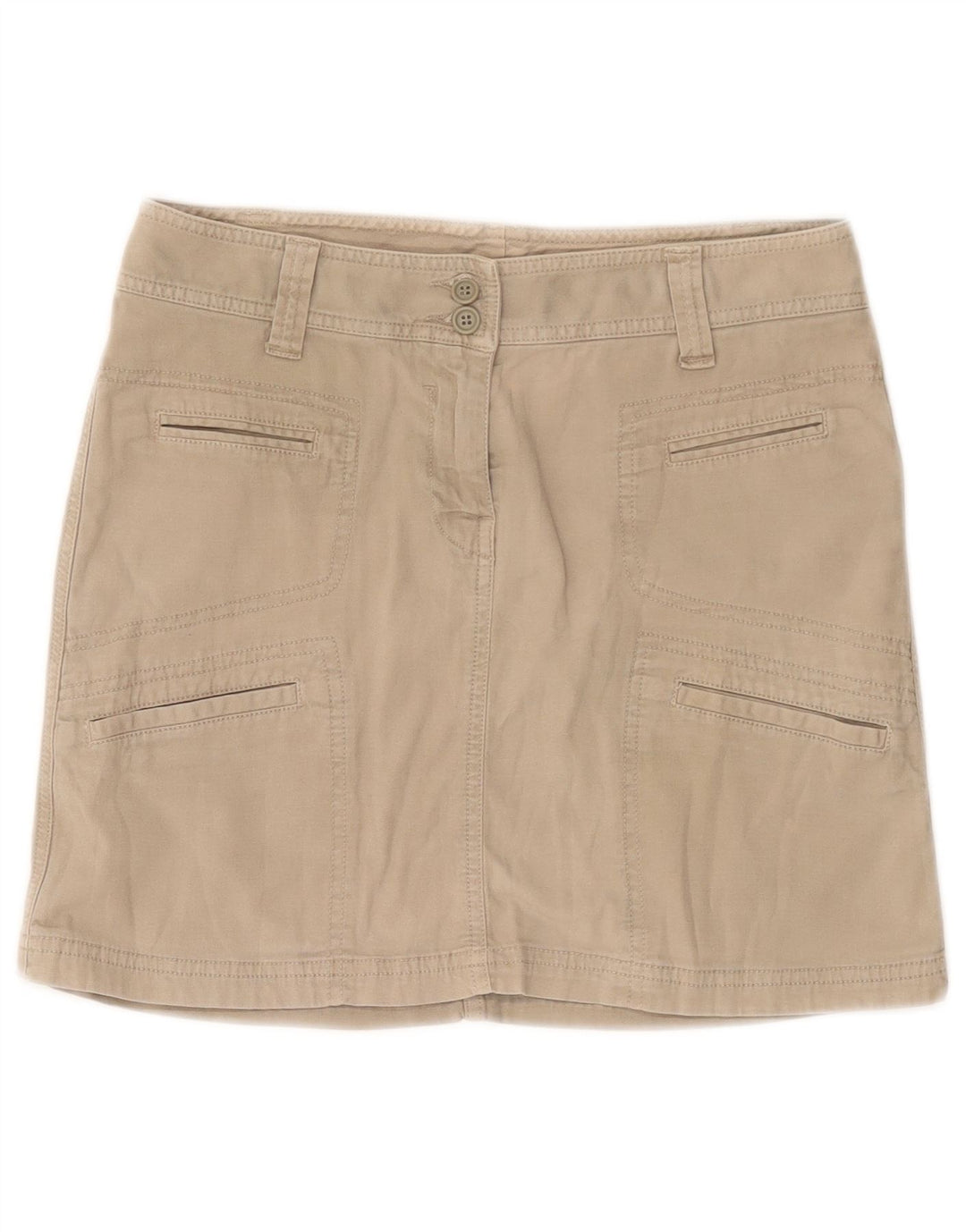 Benetton Damen Cargorock IT 42 Medium W30 Beige Baumwolle