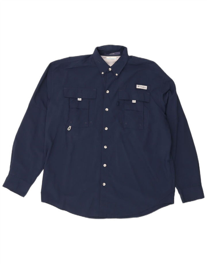 Columbia Herren Omni-Shade Hemd Medium Marineblau Nylon