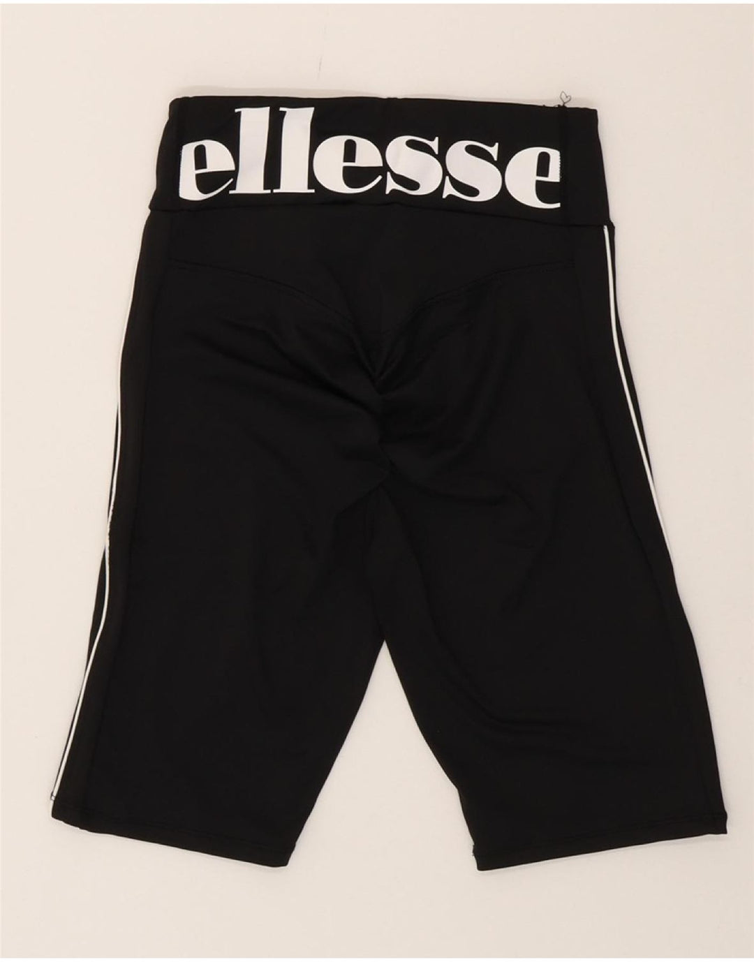 ELLESSE Womens Graphic Sport Shorts UK 10 Small Black Polyester Vintage Ellesse and Second-Hand Ellesse from Messina Hembry 