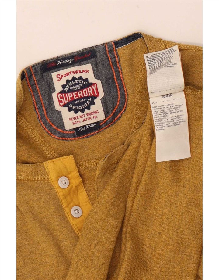 Superdry Herren-Langarm-Top aus Baumwolle, groß, Gelb