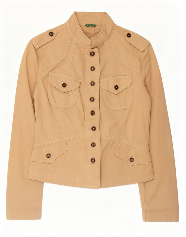 Benetton Damen Militärjacke IT 44 Mittelbeige Baumwolle