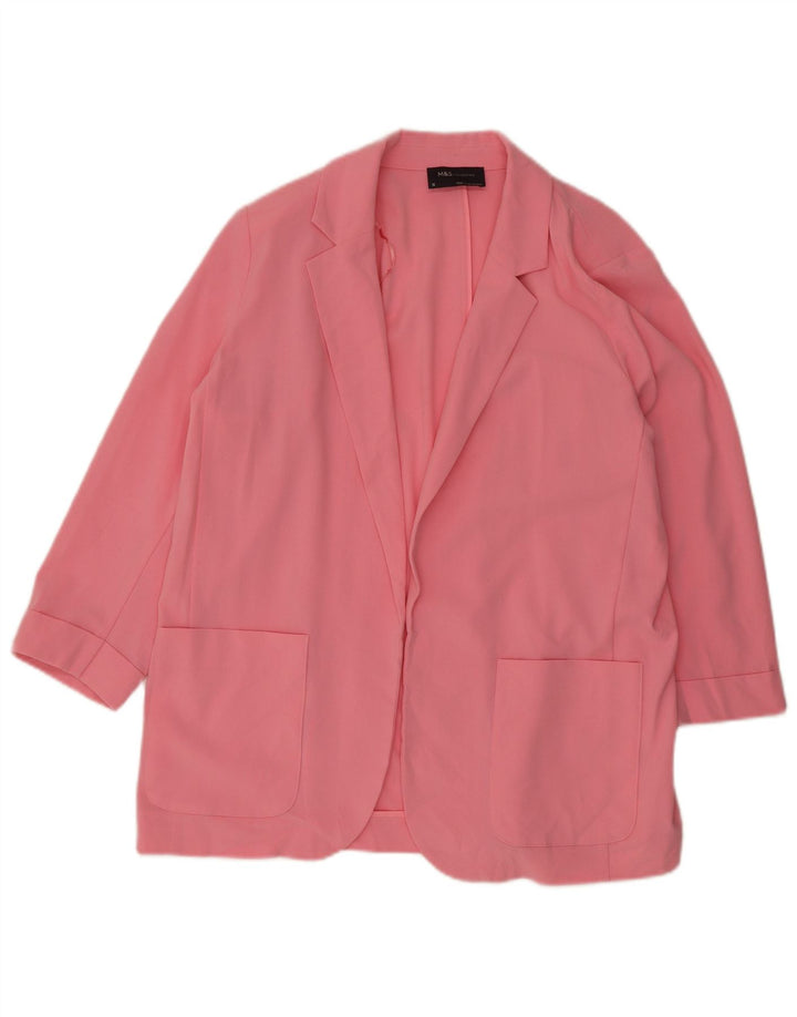 MARKS & SPENCER Offene Damen-Blazerjacke mit 3/4-Ärmeln, Gr. 16, Rosa