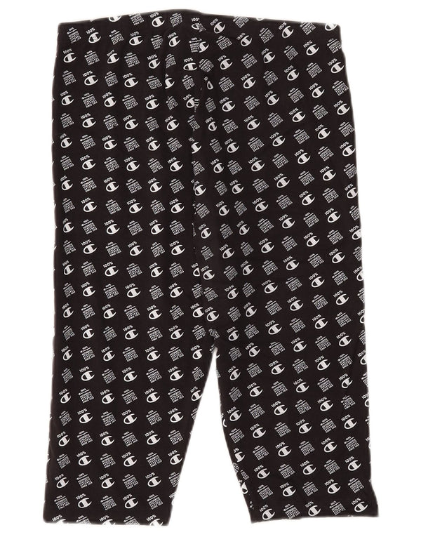 Champion Capri-Leggings mit Grafik für Damen, UK 14, Größe L, Schwarz, Baumwolle