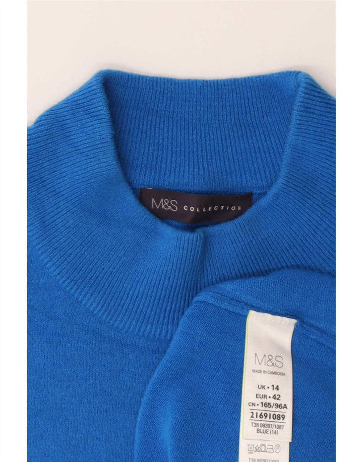 Marks & Spencer Rollkragenpullover für Damen, Gr. 14, Mittelblau