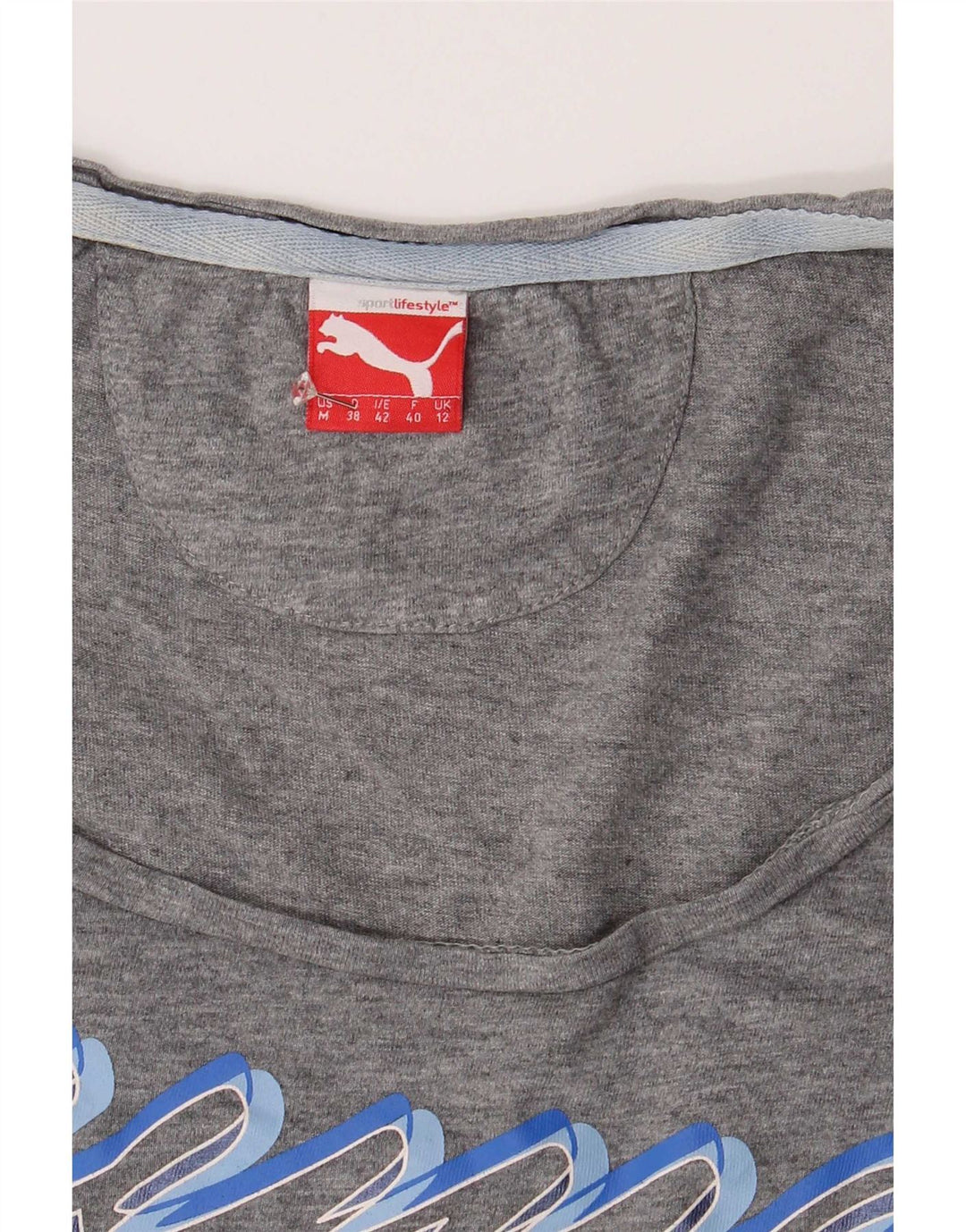 Puma Damen Graphic T-Shirt Top UK 12 Mittelgrau