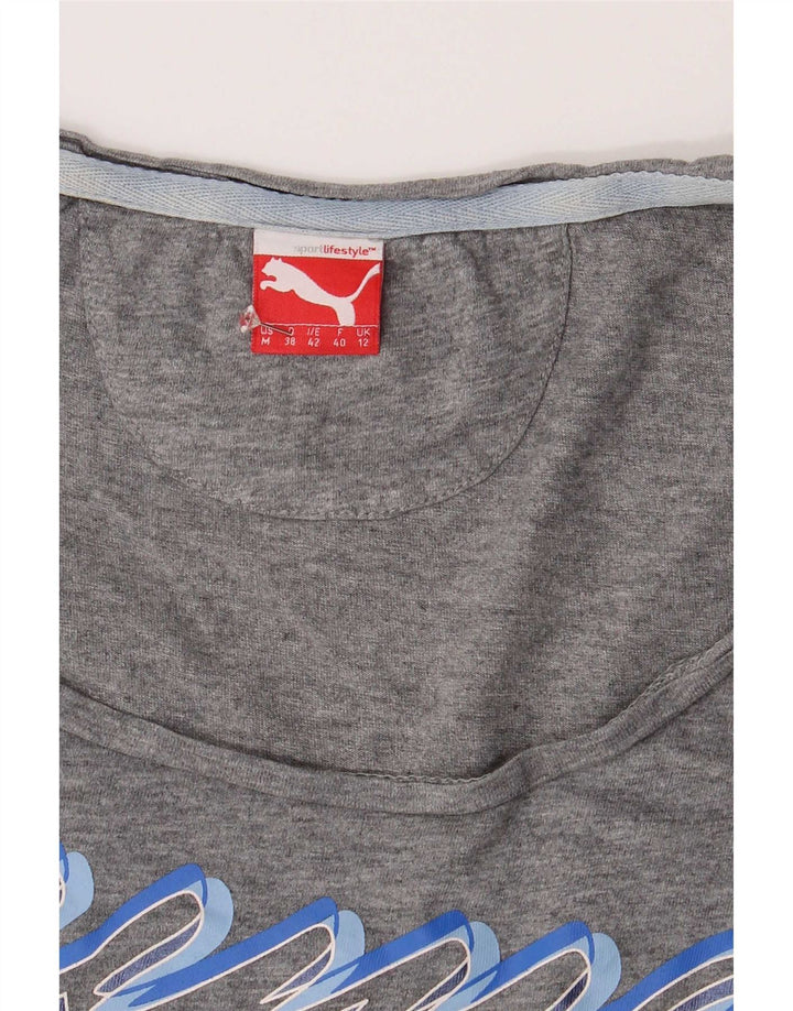 Puma Damen Graphic T-Shirt Top UK 12 Mittelgrau
