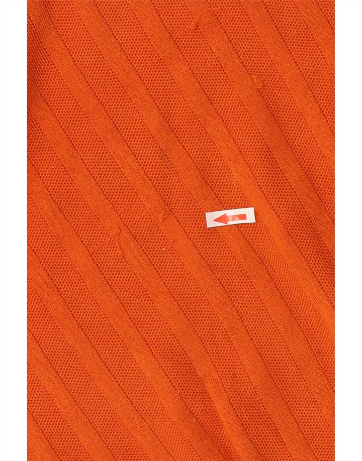 Marks & Spencer Herren-Pullover „Autograph“, Rundhalsausschnitt, groß, Baumwolle, Orange