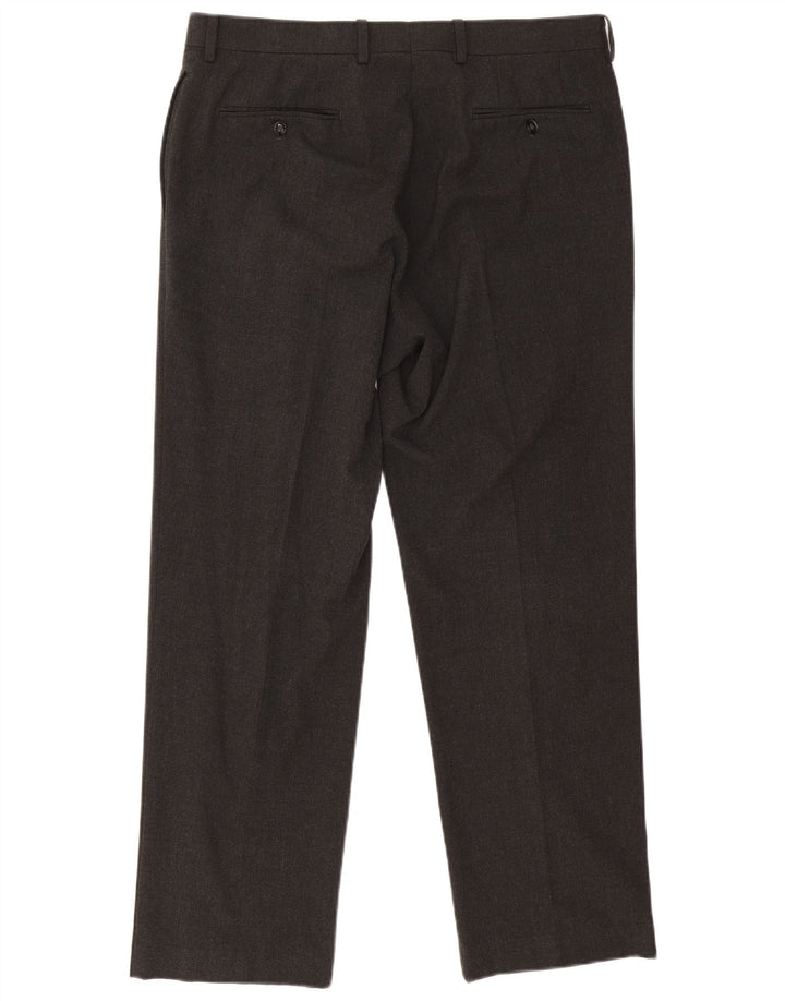 Calvin Klein Herren gerade Anzughose W34 L29 Grau Polyester