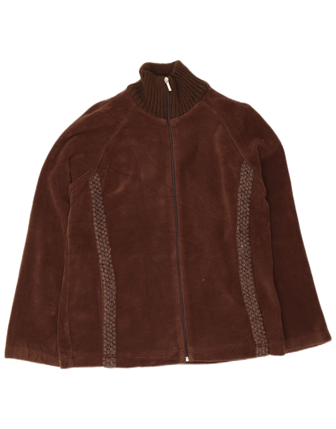 F.LLI CAMPAGNOLO Damen Fleecejacke UK 14 Large Braun Polyester