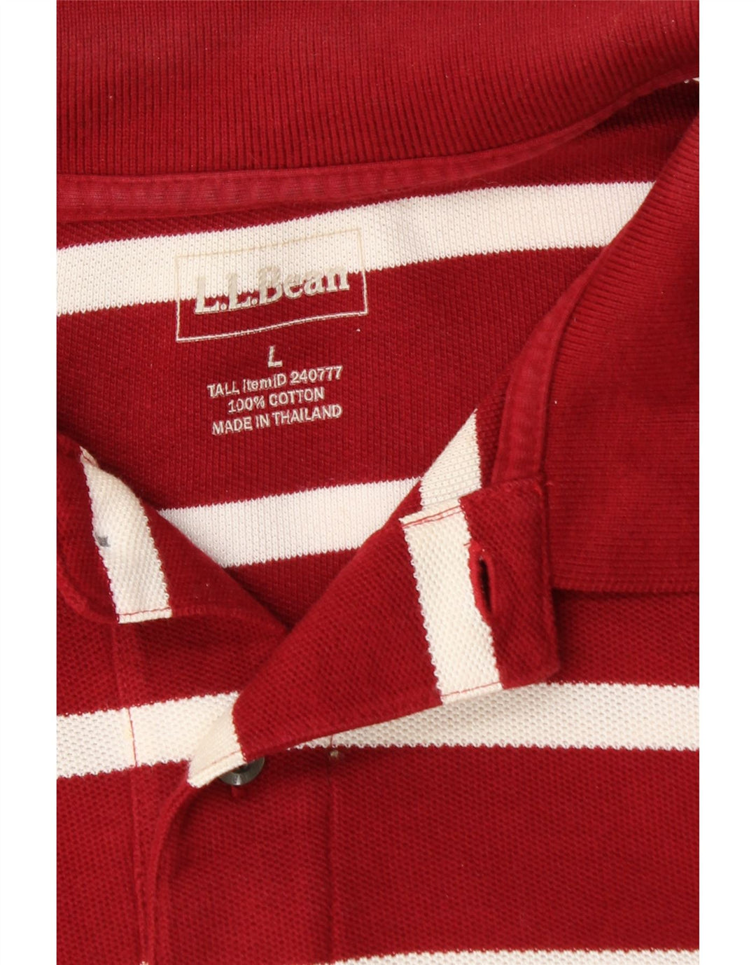 L.L.BEAN Herren-Poloshirt, groß, kastanienbraun, gestreift, Baumwolle