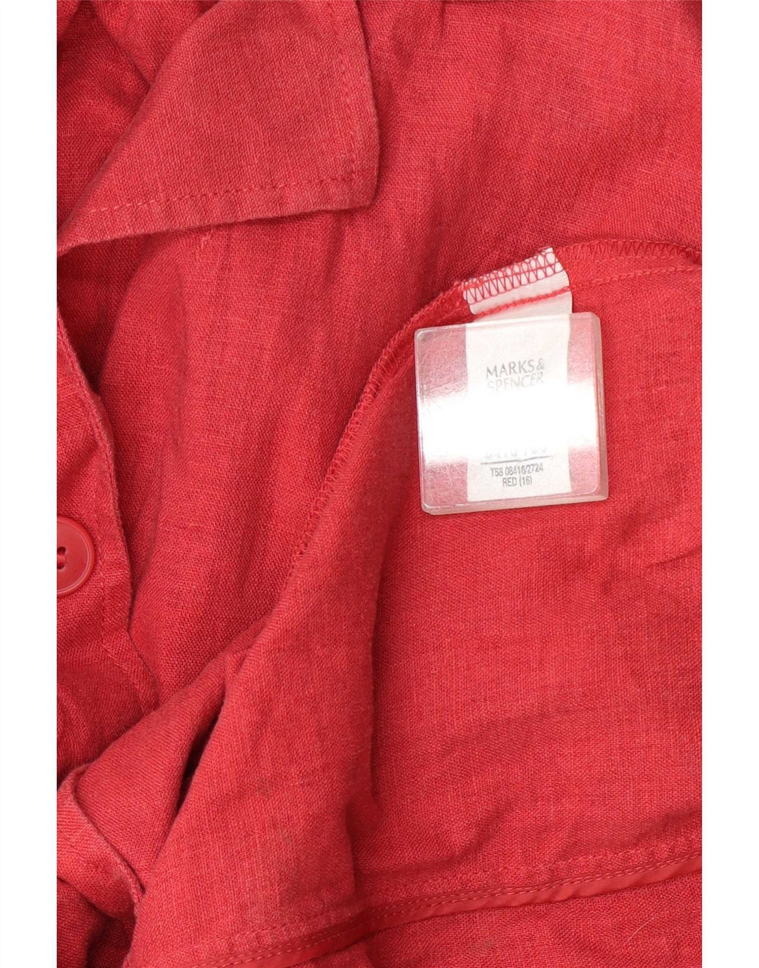 Marks & Spencer Damen-Blazerjacke mit 3 Knöpfen, Gr. 16, Größe L, rotes Leinen
