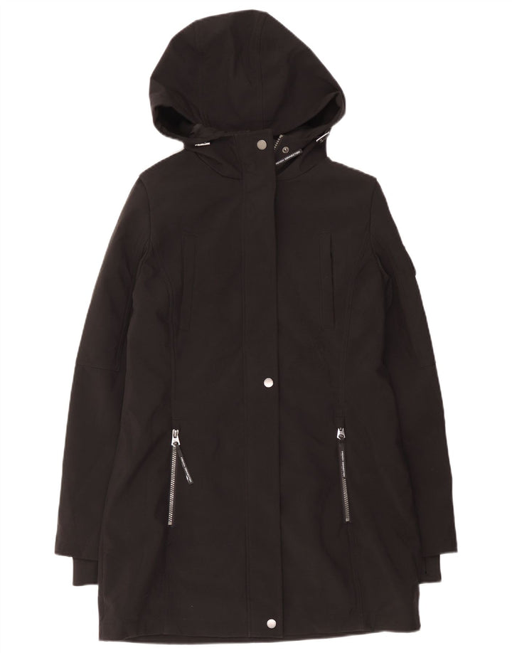 French Connection Damen-Parka mit Kapuze, Gr. 10, Schwarz