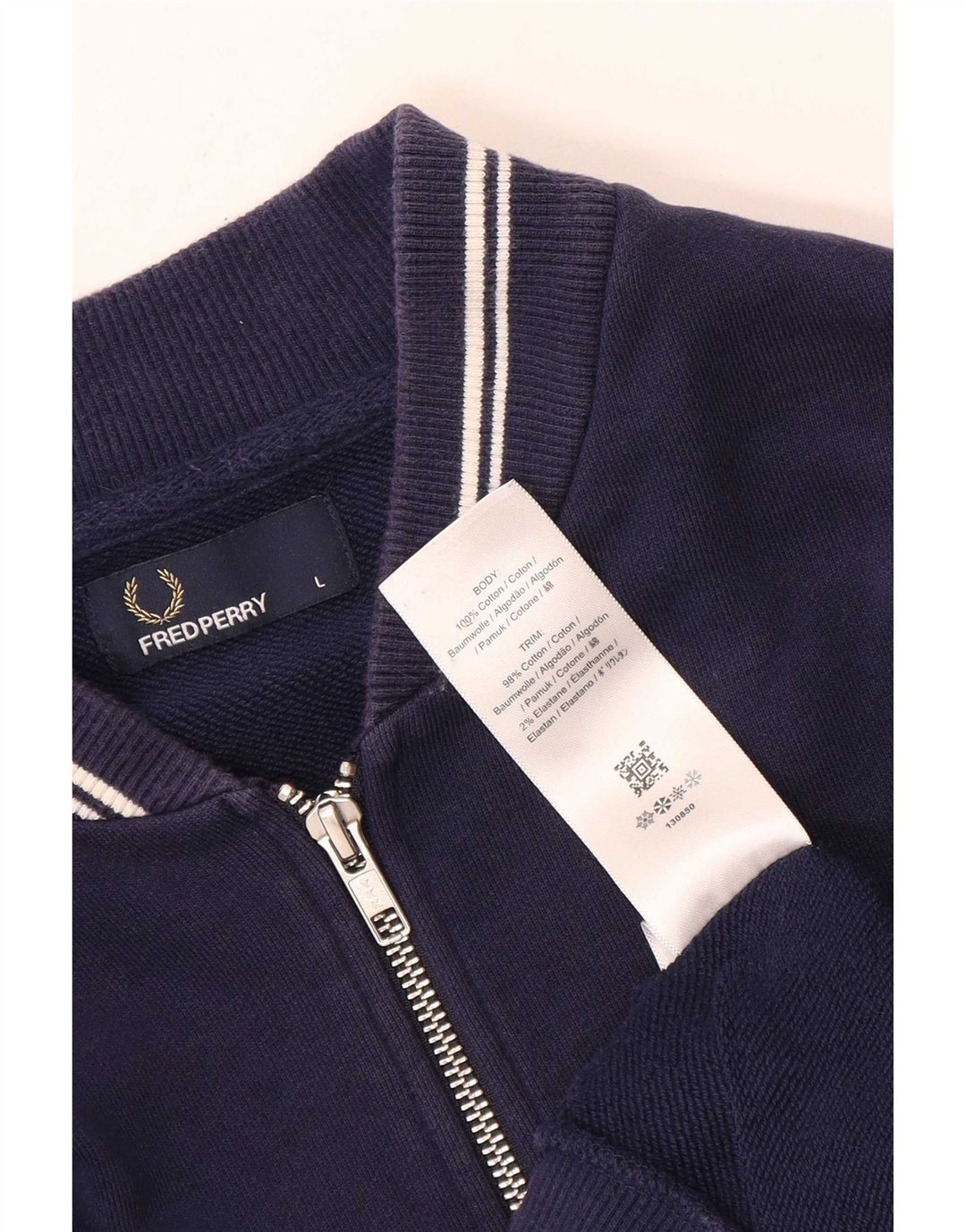 Fred Perry Herren-Trainingsanzug, Oberteil, Jacke, groß, marineblau, Baumwolle