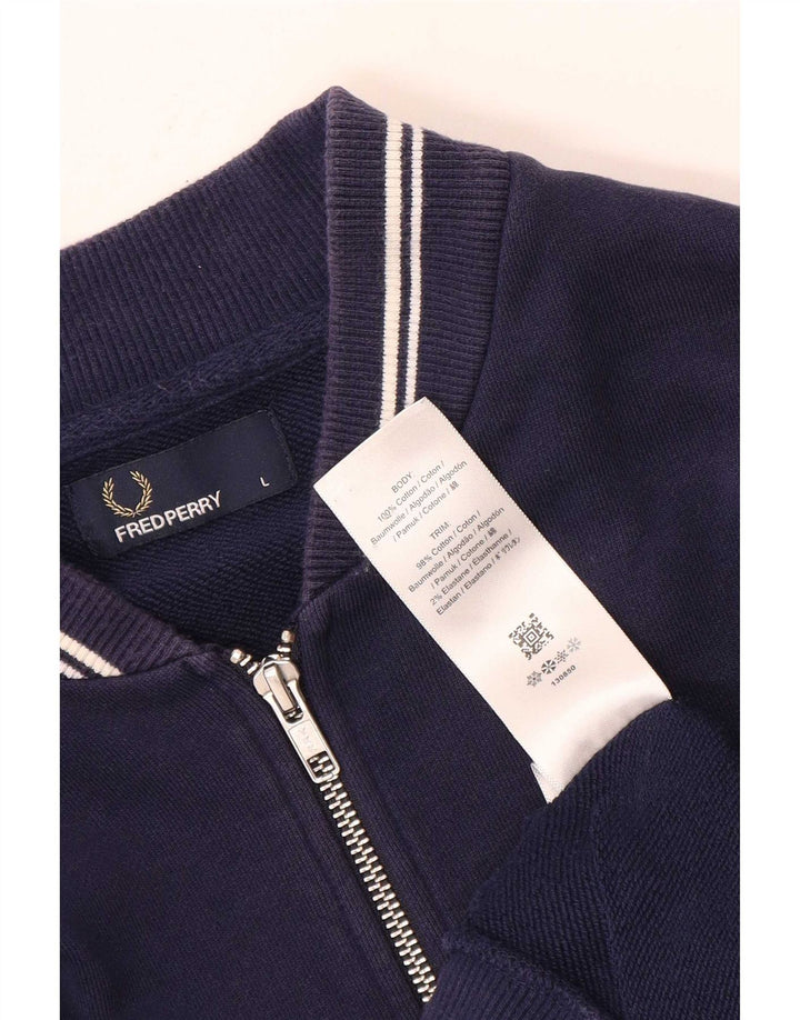 Fred Perry Herren-Trainingsanzug, Oberteil, Jacke, groß, marineblau, Baumwolle