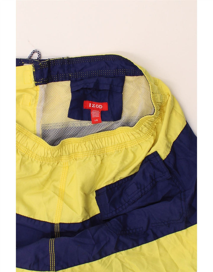 IZOD Mens Swimming Shorts Large Multicoloured Striped Polyester Vintage Izod and Second-Hand Izod from Messina Hembry 