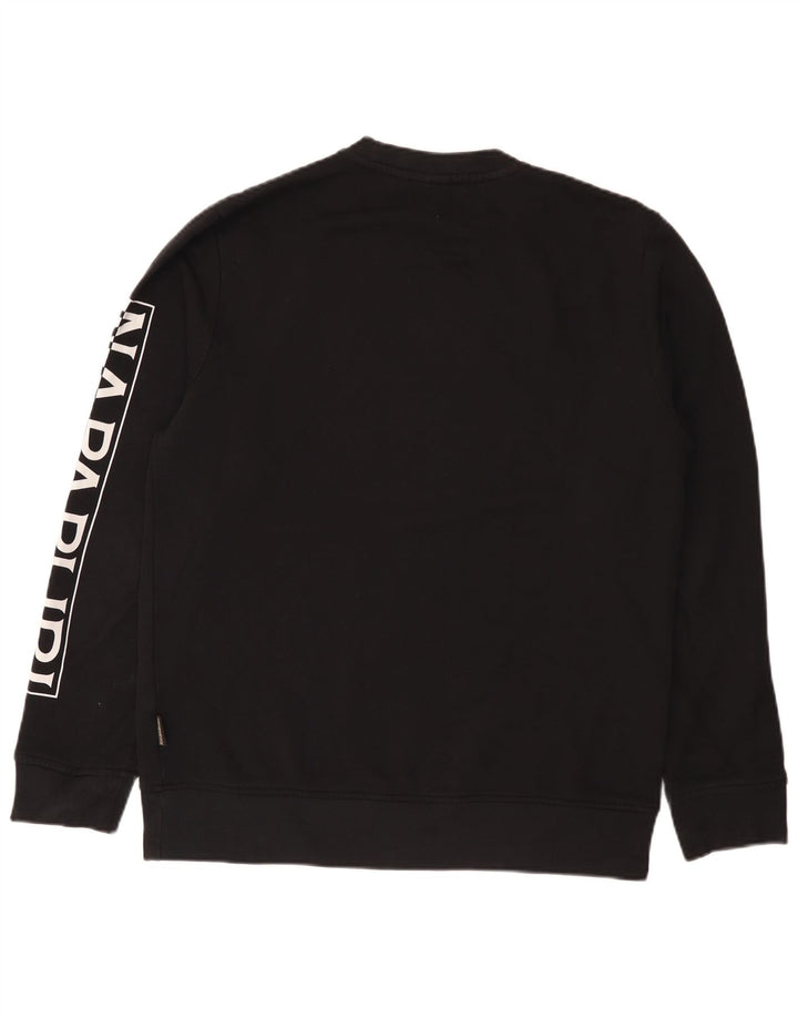 Napapijri Herren-Sweatshirt mit Grafik, mittelschwarz, Baumwolle