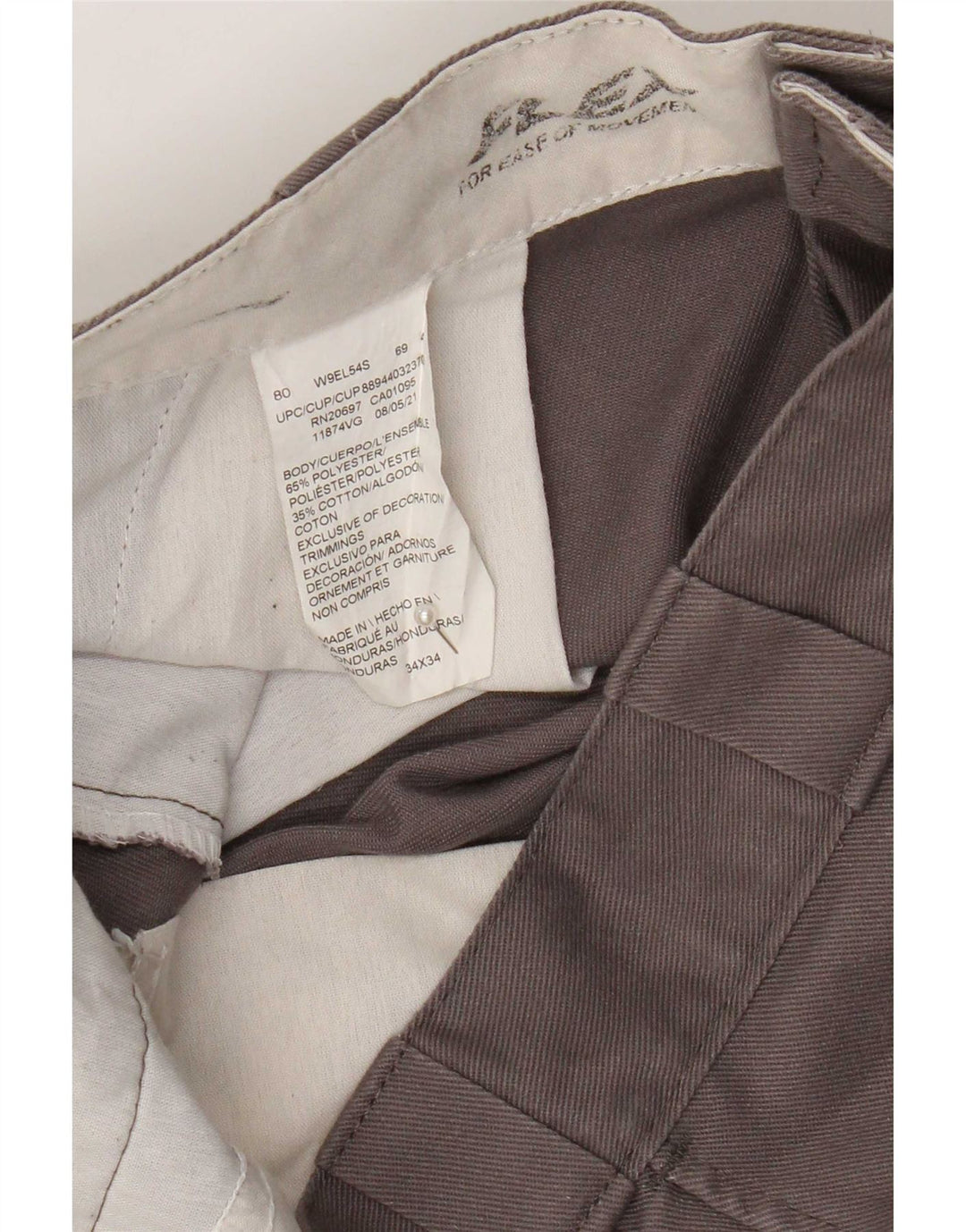 Dickies gerade Chino-Hose für Herren, W34, L34, grau, Polyester