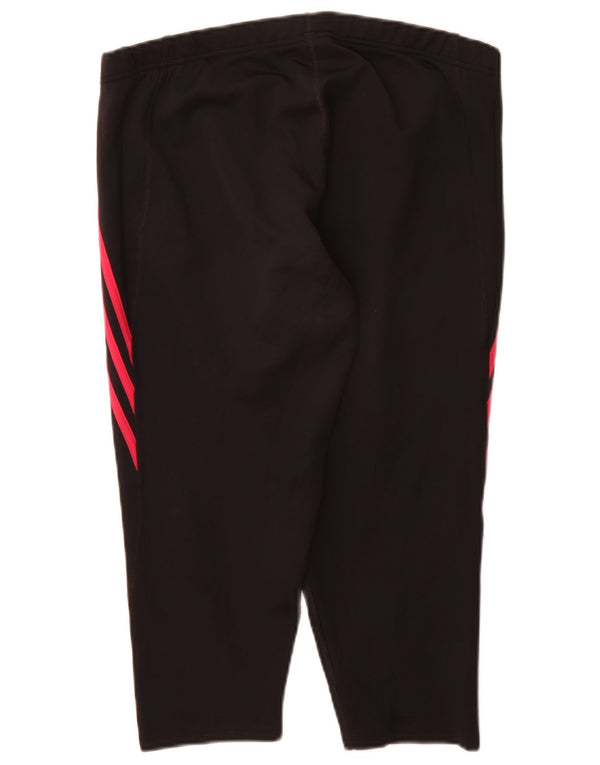Adidas Damen Capri Leggings UK 20/22 XL Schwarz Polyester Sport