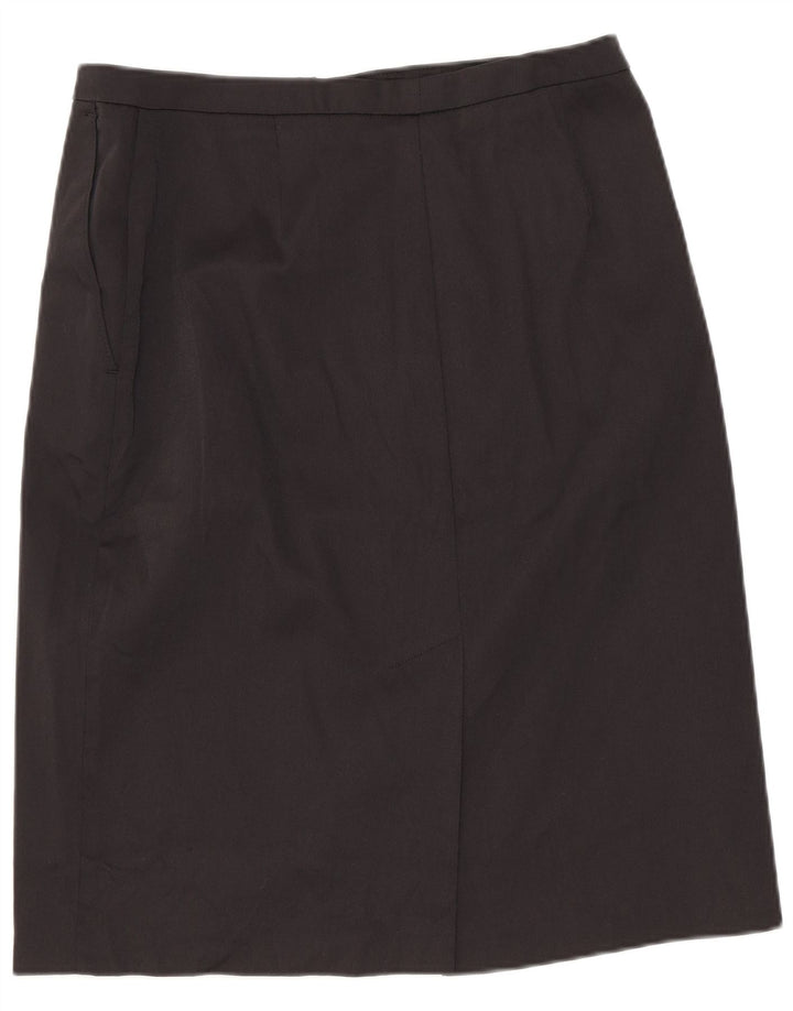 Stefanel Damen Bleistiftrock IT 42 Medium W28 Schwarz Polyamid