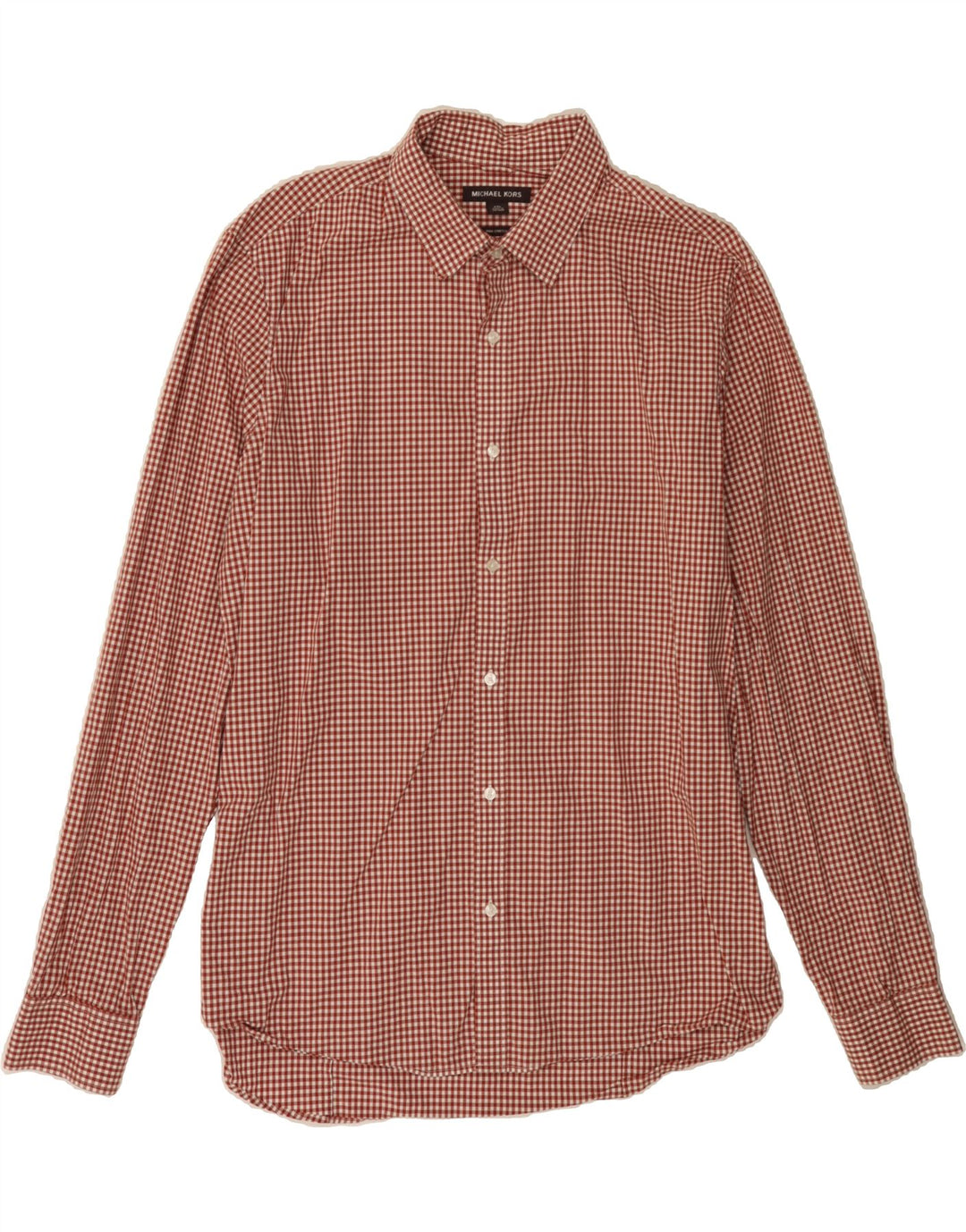 MICHAEL KORS Mens trim fit Shirt 2XL Red Gingham Cotton Vintage Michael Kors and Second-Hand Michael Kors from Messina Hembry 
