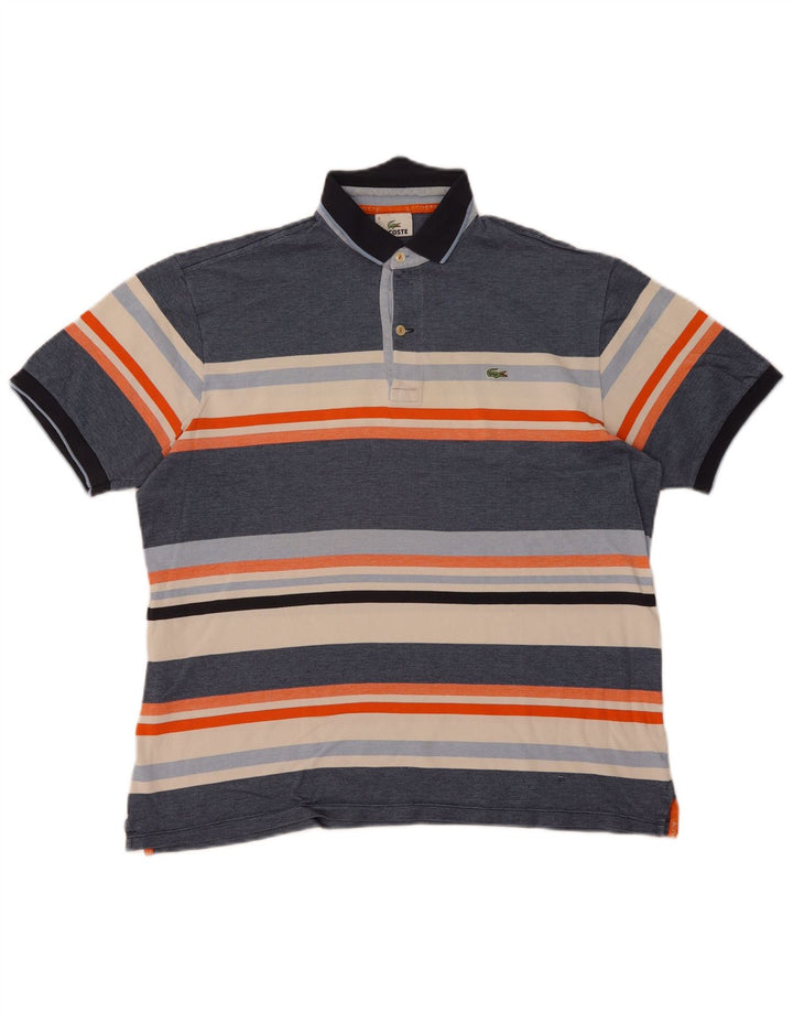 Lacoste Herren-Poloshirt, Größe 6 XL, blauer Farbblock
