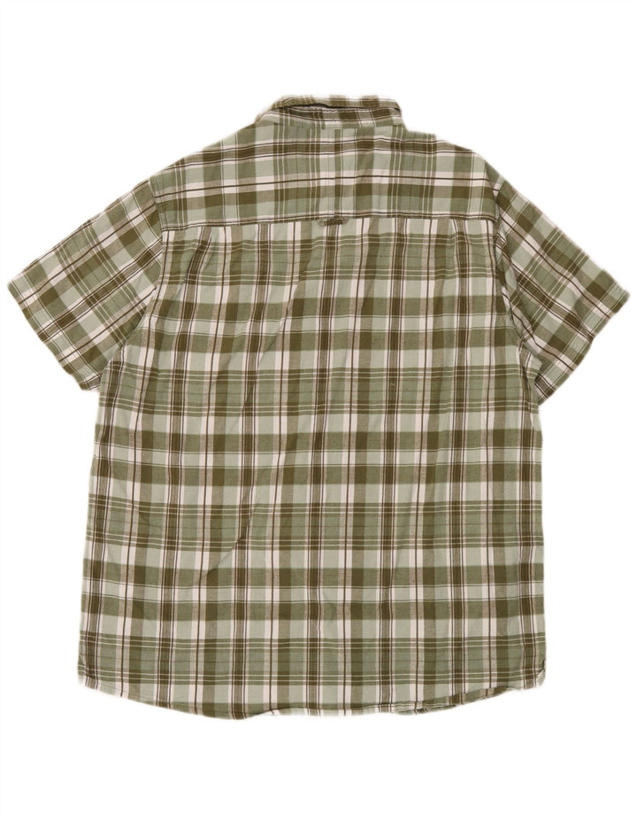 Mountain Warehouse Herren-Kurzarmhemd XL aus grün karierter Baumwolle