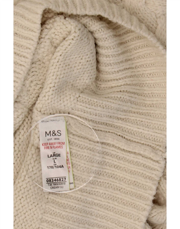 Marks & Spencer Damen-Pullover mit Rollkragen, Gr. 40, Beige, Acryl