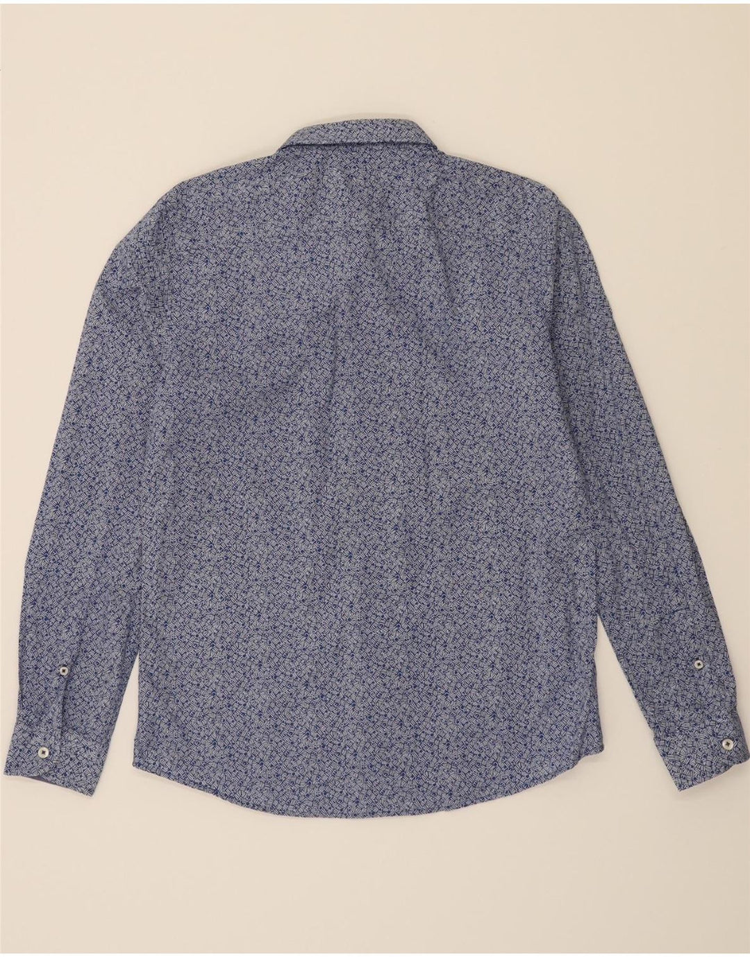 CREW CLOTHING Mens Abstract Pattern Slim Fit Shirt Medium Blue Cotton Vintage Crew Clothing and Second-Hand Crew Clothing from Messina Hembry 