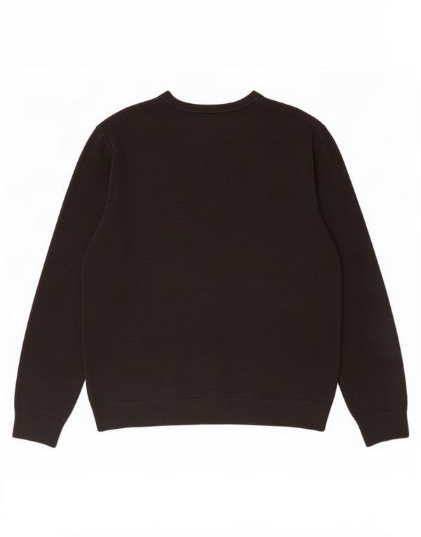Marks & Spencer Mens V-Neck Jumper Sweater Large Black Acrylic
