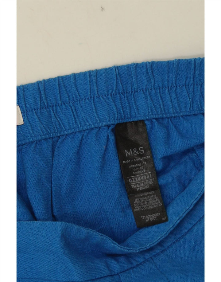 MARKS & SPENCER Damen Chinoshorts UK 12 Medium W32 Blaues Leinen