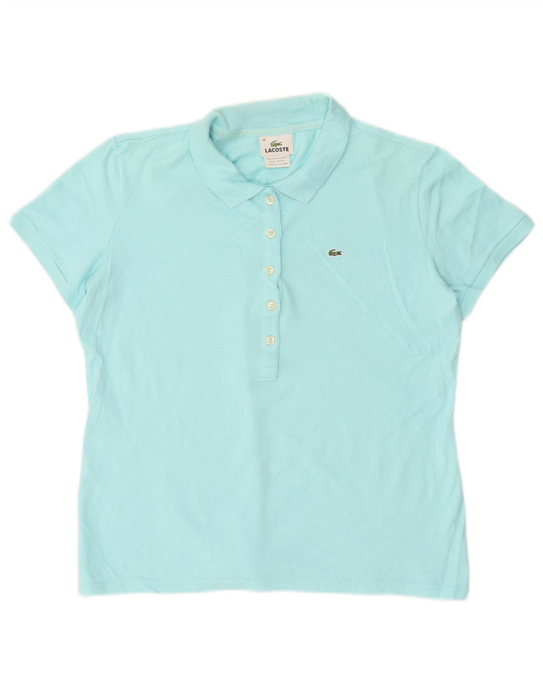 Lacoste Damen Poloshirt Größe 46 XL Blaue Baumwolle