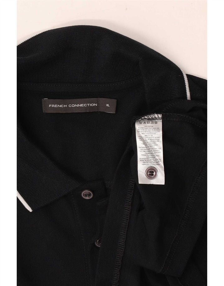French Connection Herren-Poloshirt XL aus marineblauer Baumwolle