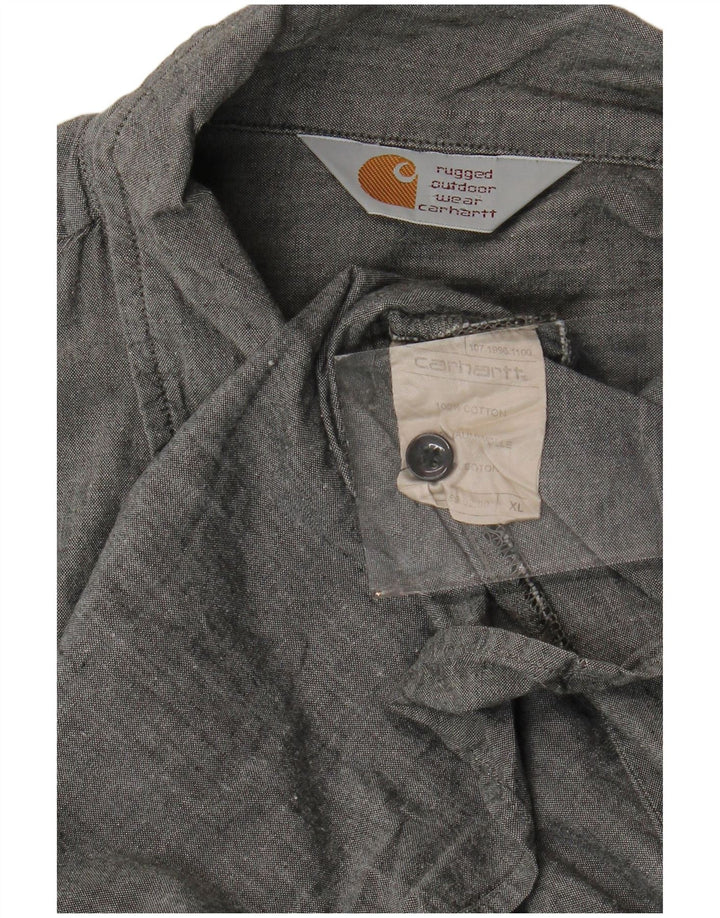 CARHARTT Robustes Herren-Kurzarmhemd XL aus grauer Baumwolle