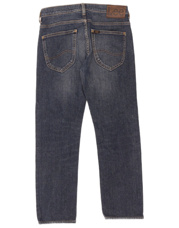 Lee Damen Powell Straight Jeans W28 L32 Marineblau Baumwolle