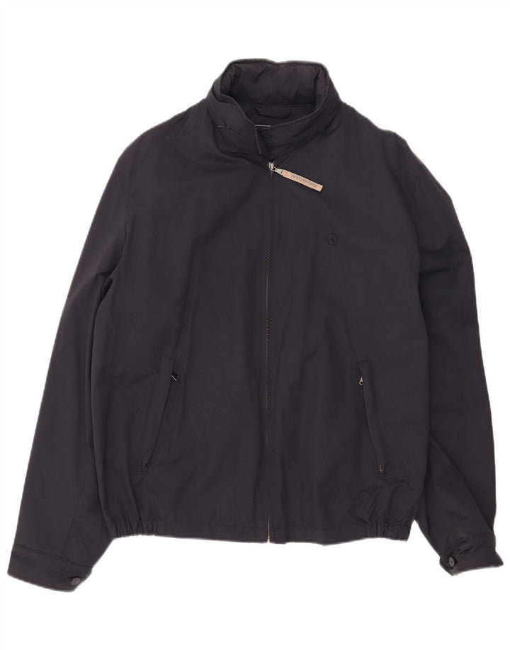 Ivy Oxford Herren-Bomberjacke mit Kapuze, IT 48, mittelmarineblaue Baumwolle