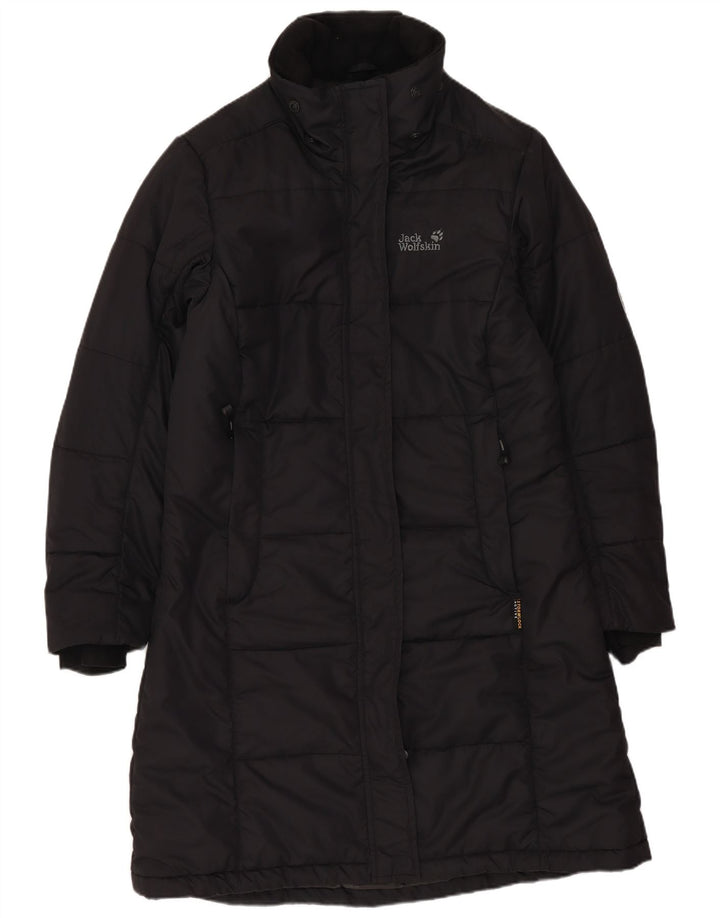 Jack Wolfskin Damen Übergroßer gepolsterter Mantel UK 10 Small Schwarz Polyester