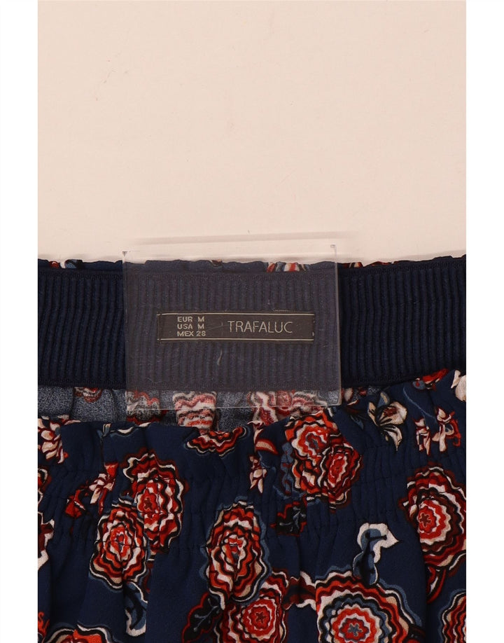 Zara Damen Minirock Medium W28 Marineblau geblümt