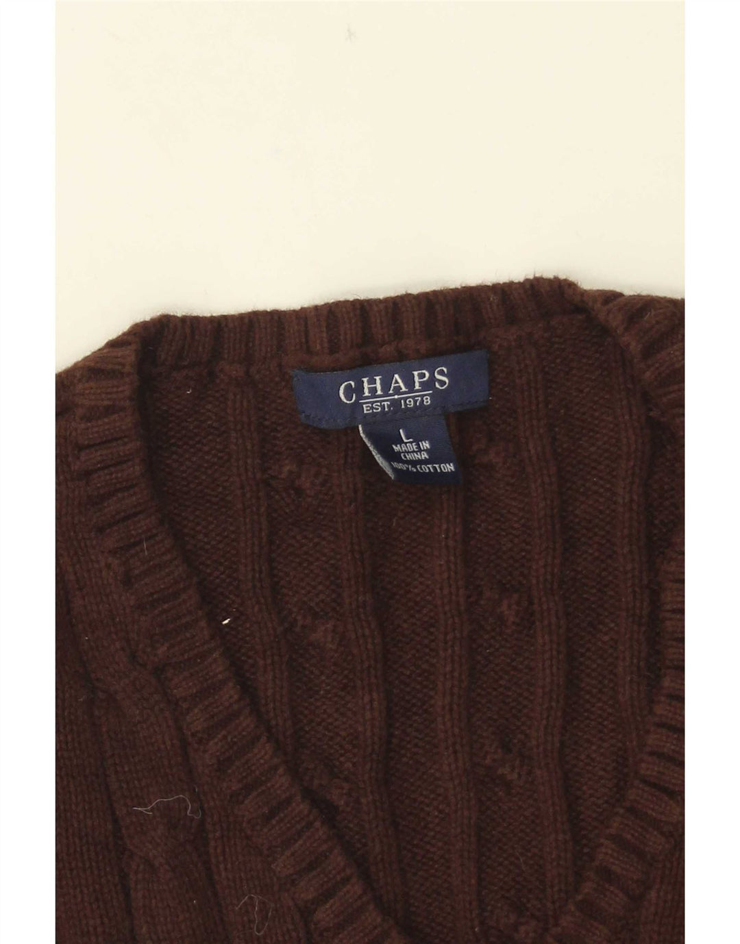 Chaps Damen Crop V-Ausschnitt Pullover Pullover UK 14 Large Braun
