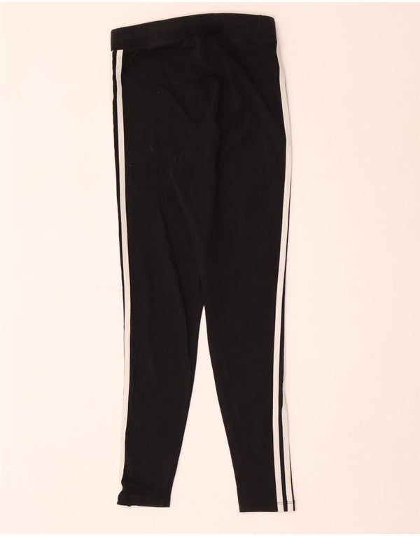 Adidas Damen Leggings UK 12 Medium Schwarz Baumwolle