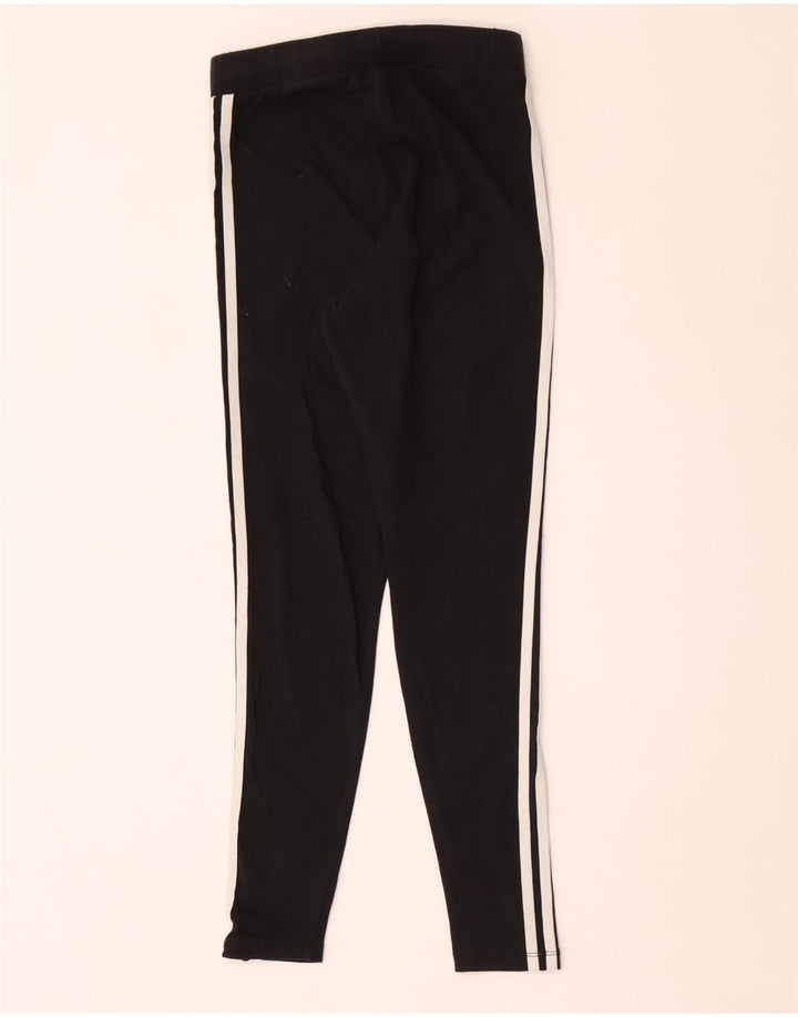 Adidas Damen Leggings UK 12 Medium Schwarz Baumwolle