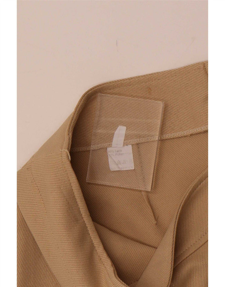 Vintage Damen Minirock Groß W30 Beige Wolle