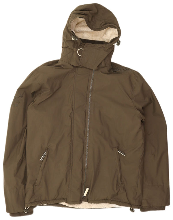 Superdry Herren Windcheater Kapuzen-Windjacke UK 42 XL Khaki Nylon