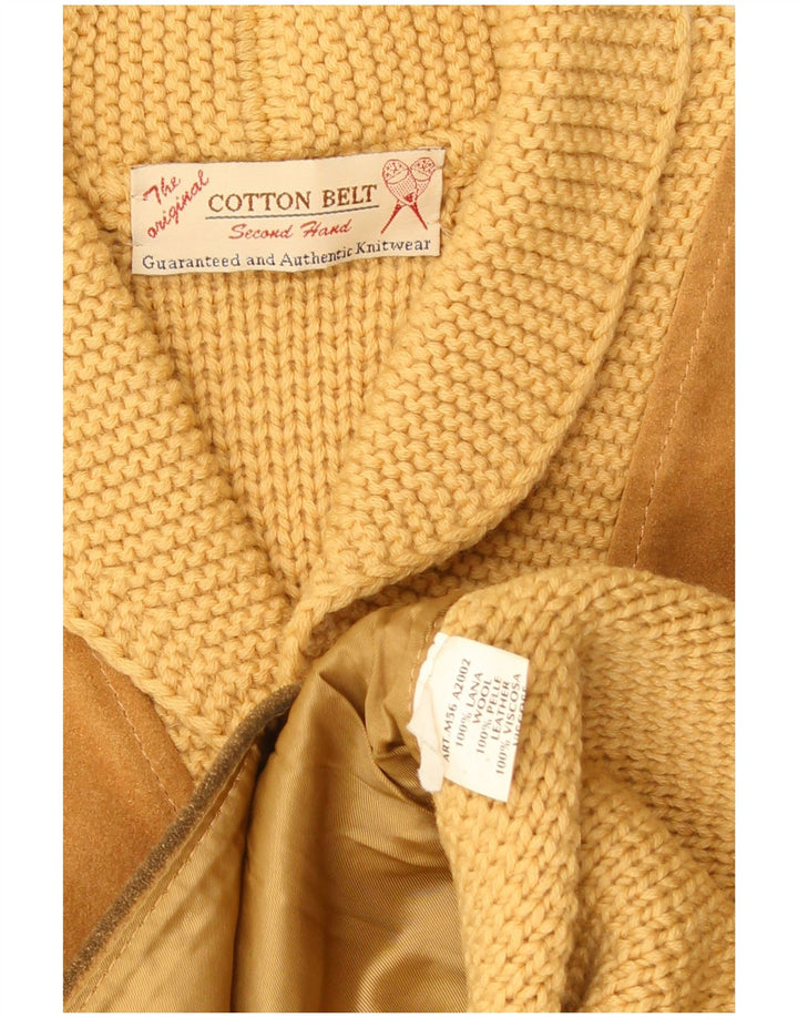 Herren-Strickjacke mit Baumwollgürtel, Größe L, Beige