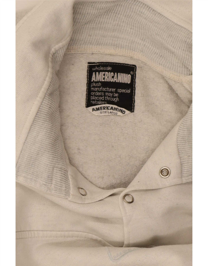 Americanino Herren-Kapuzenpullover mit Knopfkragen, Größe L, Beige
